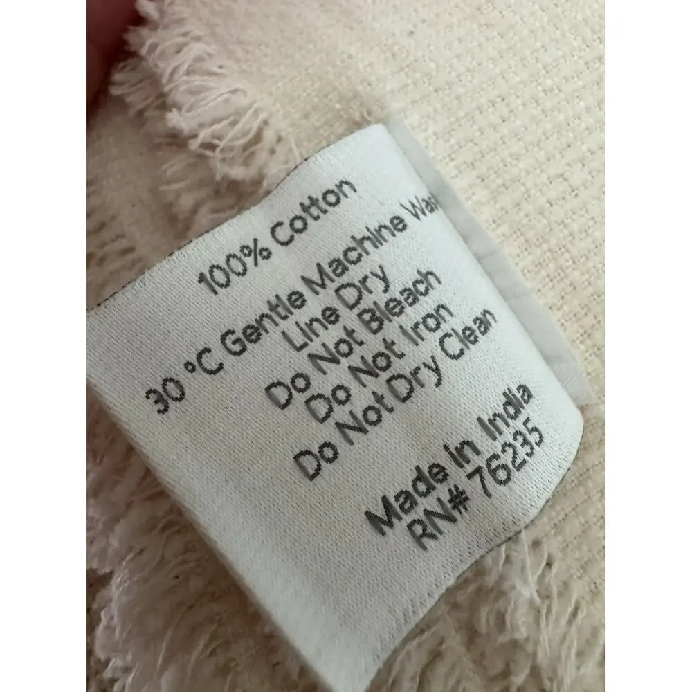 Zest Cream Throw Blanket Lightweight Neutral Soft Woven Yoga Travel Car